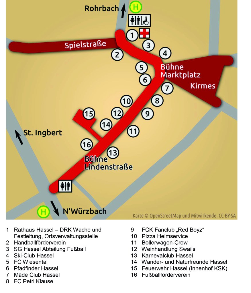Festplan Dorffest Hassel 2016